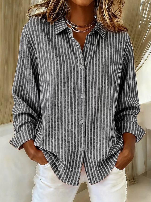 Simona | Camicia a Righe con Bottoni