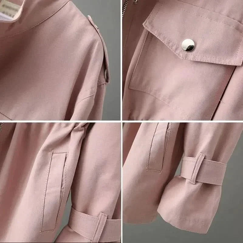 Aurelia | Giacca Utility con Vita a Coulisse e Collo alla Coreana
