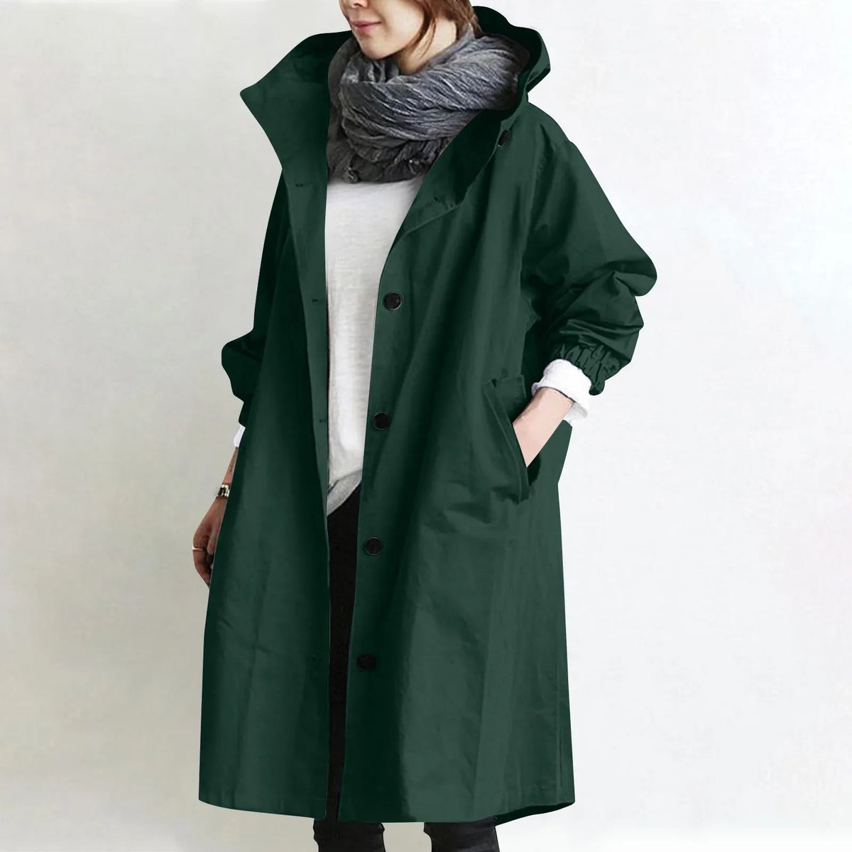 Dorotea | Trench Lungo con Cappuccio e Fodera in Pile