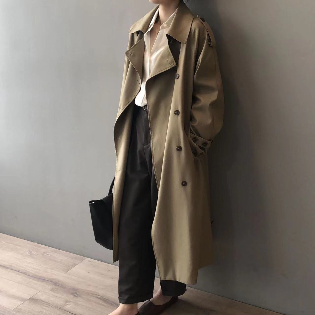 Katherine | Trench lungo doppiopetto con cintura