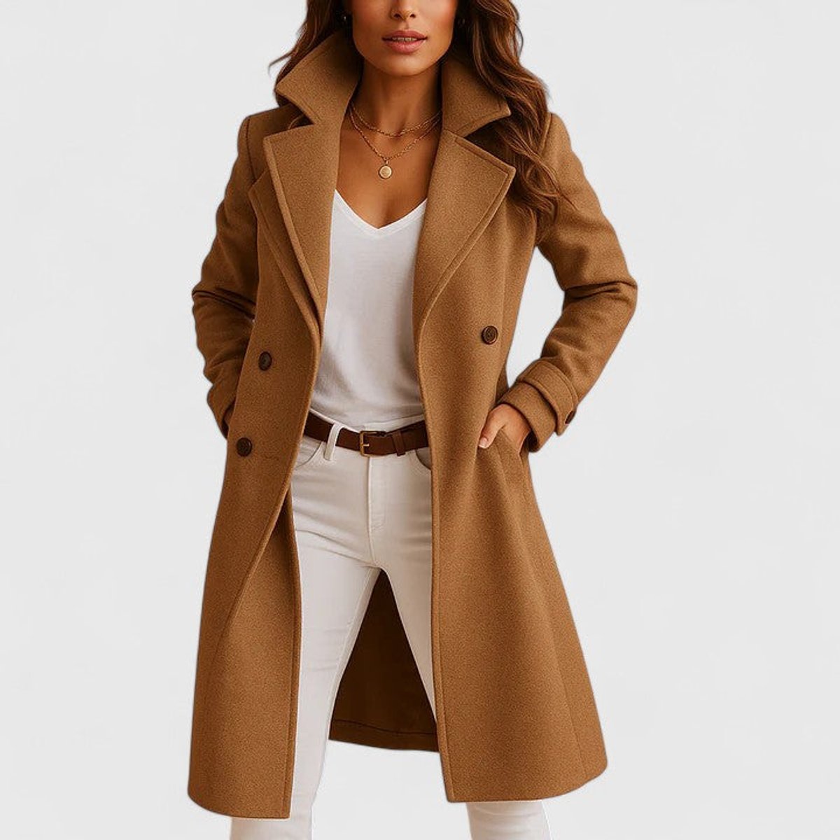 Blanche | Cappotto lungo sartoriale con revers classici