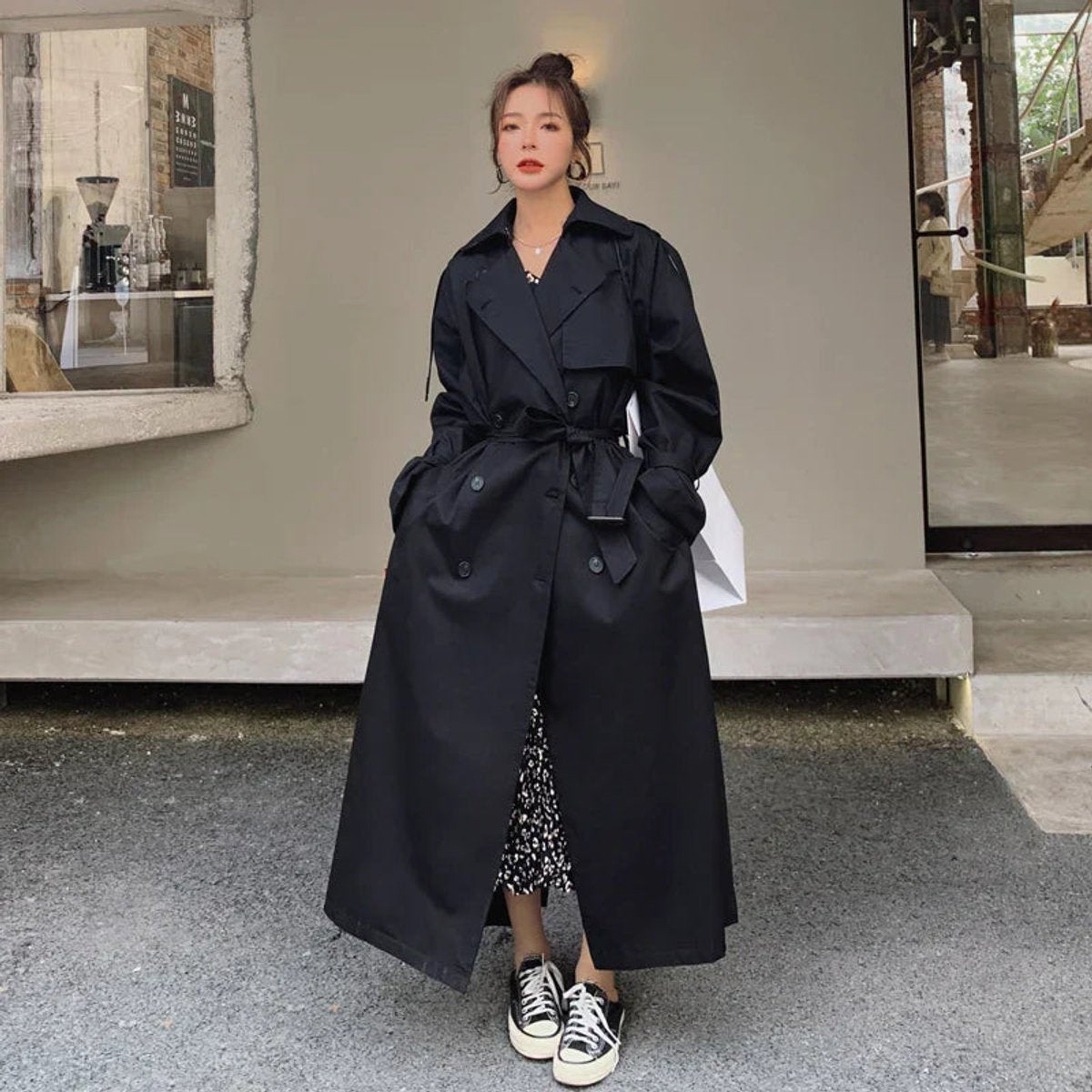 Lena | Trench lungo oversize doppiopetto