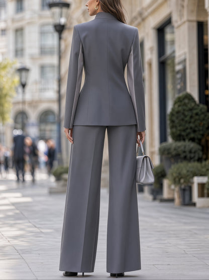 Edda | Completo con Blazer Asimmetrico e Pantalone Palazzo