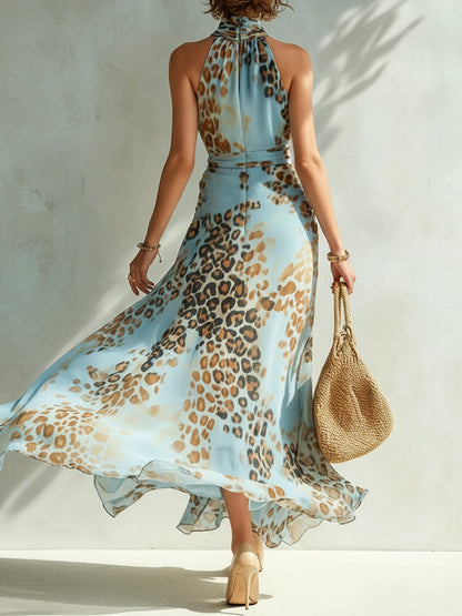 Debora | Abito Lungo con Stampa Animalier