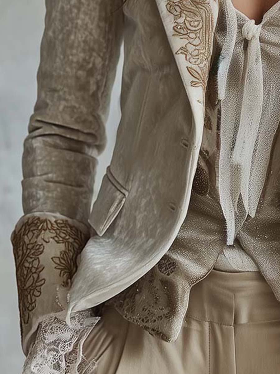 Costanza | Blazer sartoriale avorio ricamato