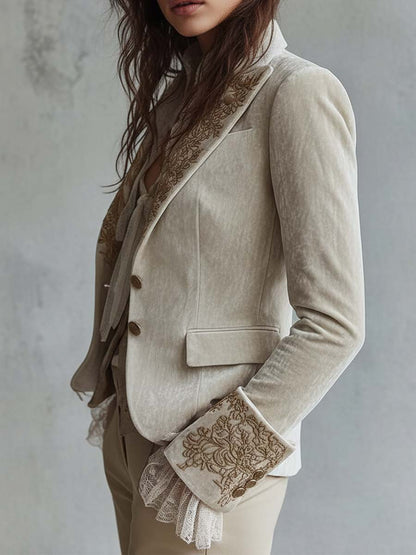 Costanza | Blazer sartoriale avorio ricamato