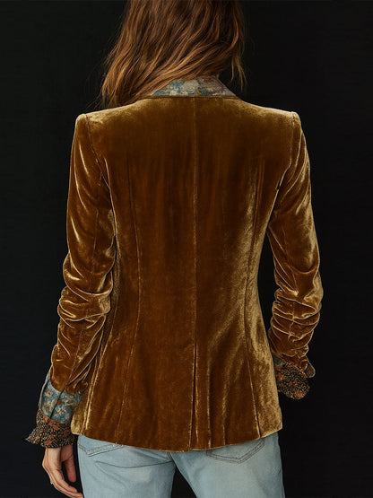 Marcellina | Blazer vintage patchwork con stampa floreale