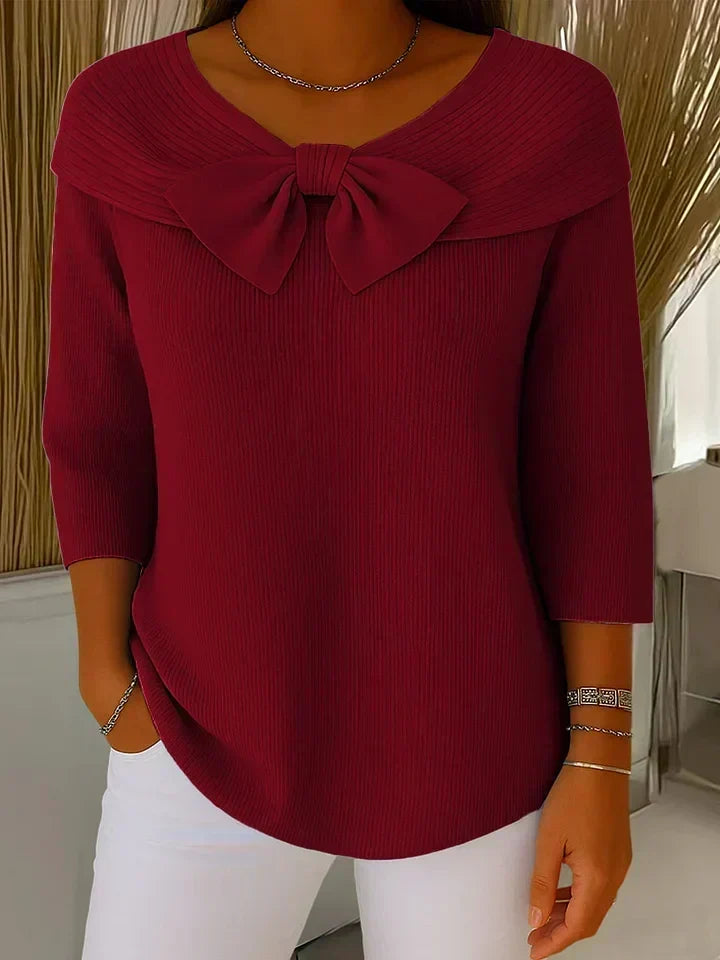 Tiziana | Maglione con Fiocco e Collo Rotondo