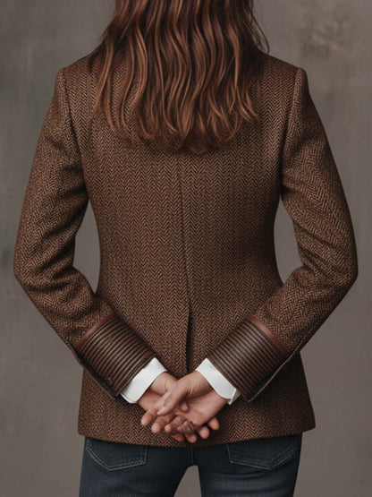 Gisella | Blazer con inserti a stampa spigata