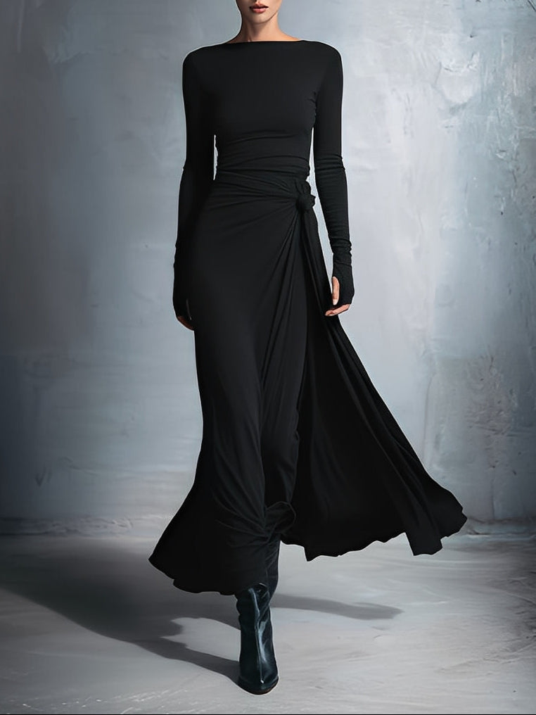 Nella | Abito Maxi con Nodo Laterale