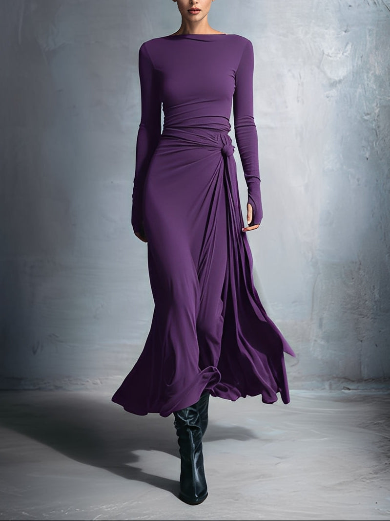 Nadia | Abito maxi con nodo laterale