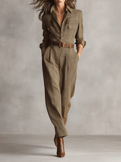 Celia ║ Mono a Quadri con Eleganti Dettagli