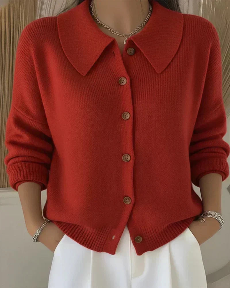 Vera | Giacca in Maglia con Collo a Camicia