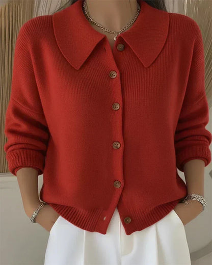 Vera | Giacca in Maglia con Collo a Camicia