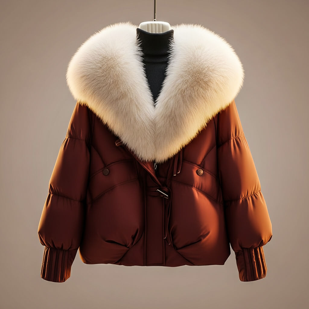 Elsa | Cappotto Trapuntato con Collo Maxi e Cintura