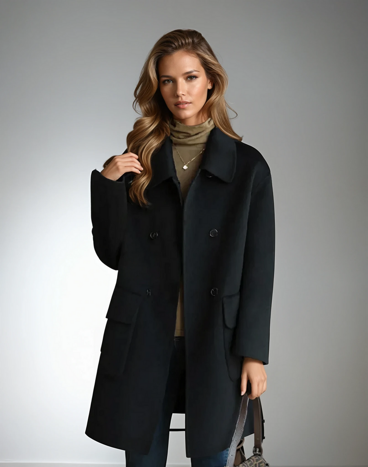 Melania | Cappotto Doppiopetto Oversize con Revers