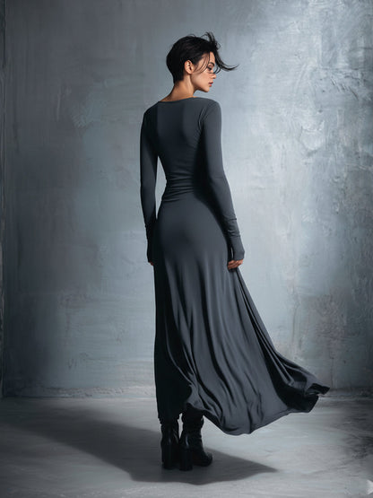Nadia | Abito maxi con nodo laterale