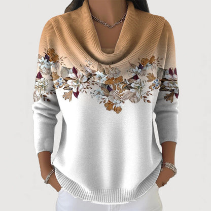 Alma | Maglione a Fiori con Collo Alto