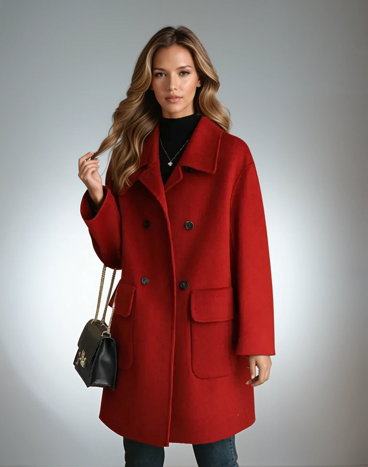 Melania | Cappotto Doppiopetto Oversize con Revers