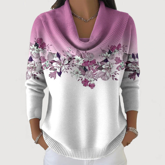 Alma | Maglione a Fiori con Collo Alto