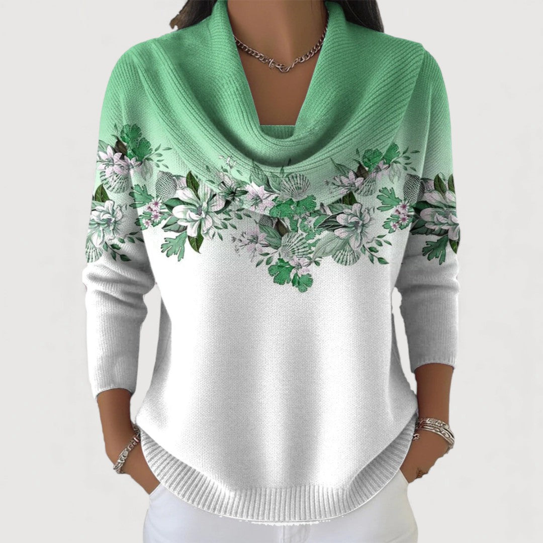 Alma | Maglione a Fiori con Collo Alto