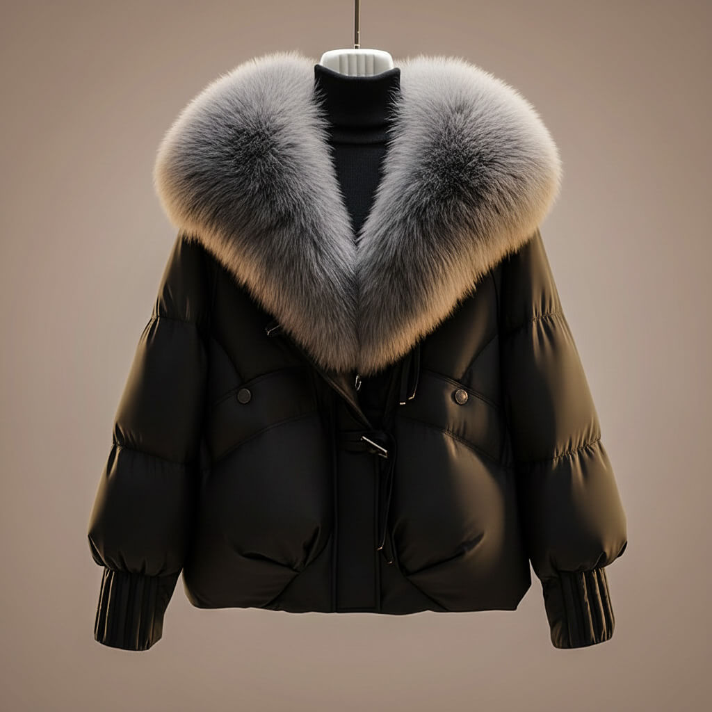 Elsa | Cappotto Trapuntato con Collo Maxi e Cintura