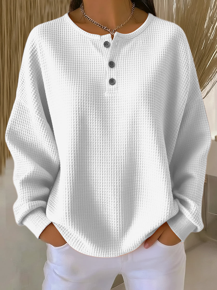 Miriam | Felpa Henley Goffrata