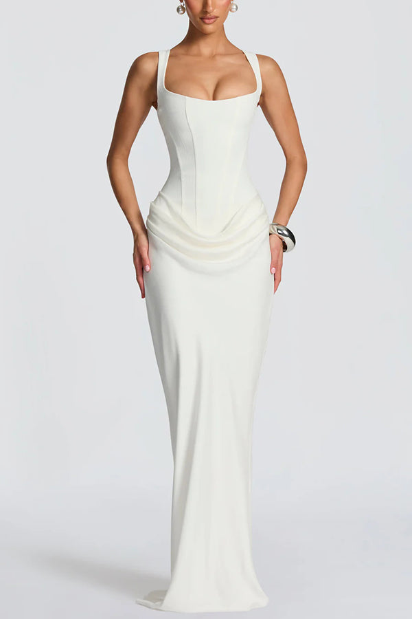 Elisabetta | Maxikleid mit eckigem Ausschnitt