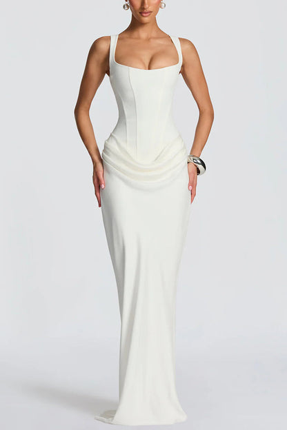 Elisabetta | Maxikleid mit eckigem Ausschnitt