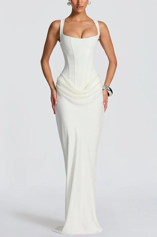 Elisabetta | Maxikleid mit eckigem Ausschnitt