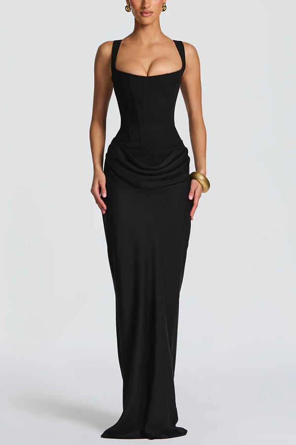 Elisabetta | Maxikleid mit eckigem Ausschnitt