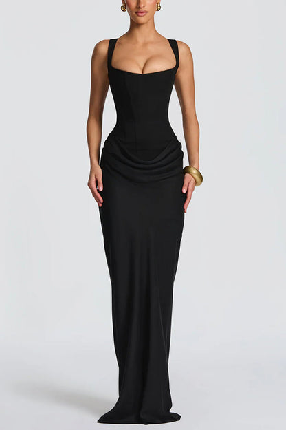 Elisabetta | Maxikleid mit eckigem Ausschnitt