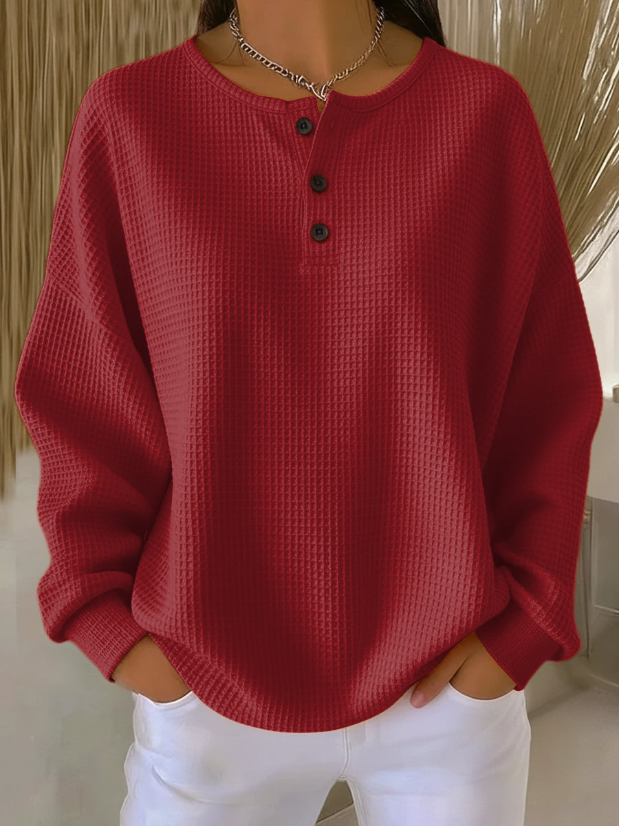 Miriam | Felpa Henley Goffrata