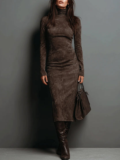 Lorena ║ Abito lungo midi in marrone
