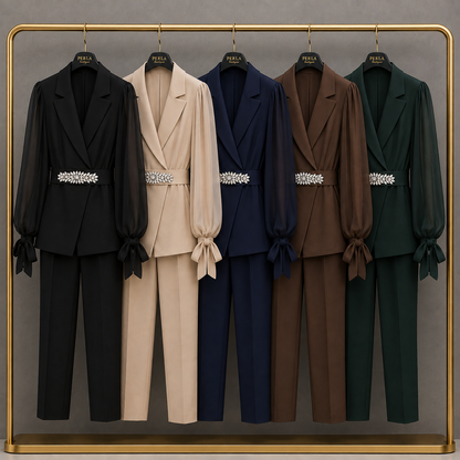 Varsavia | Tailleur con Cintura Gioiello e Pantalone Coordinato