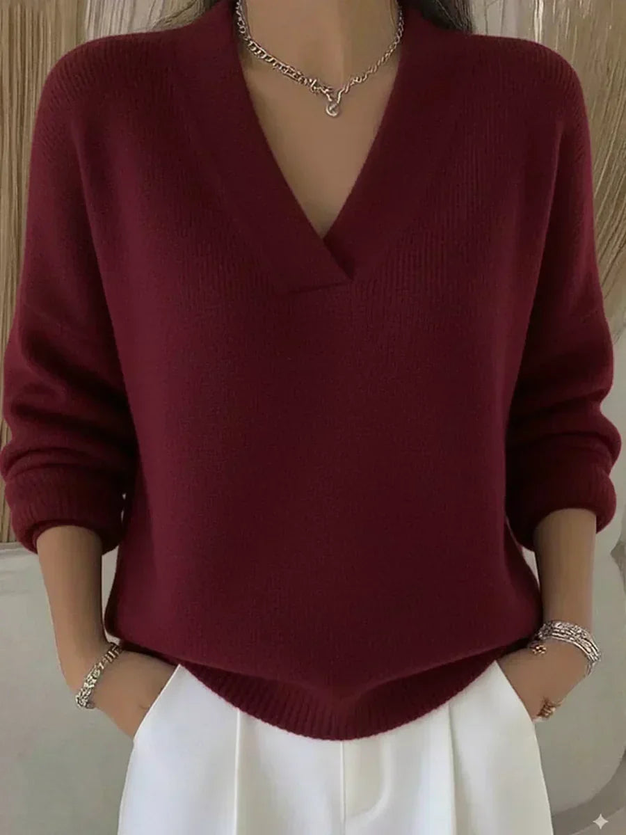 Viola | Maglione Ampio con Scollo a V