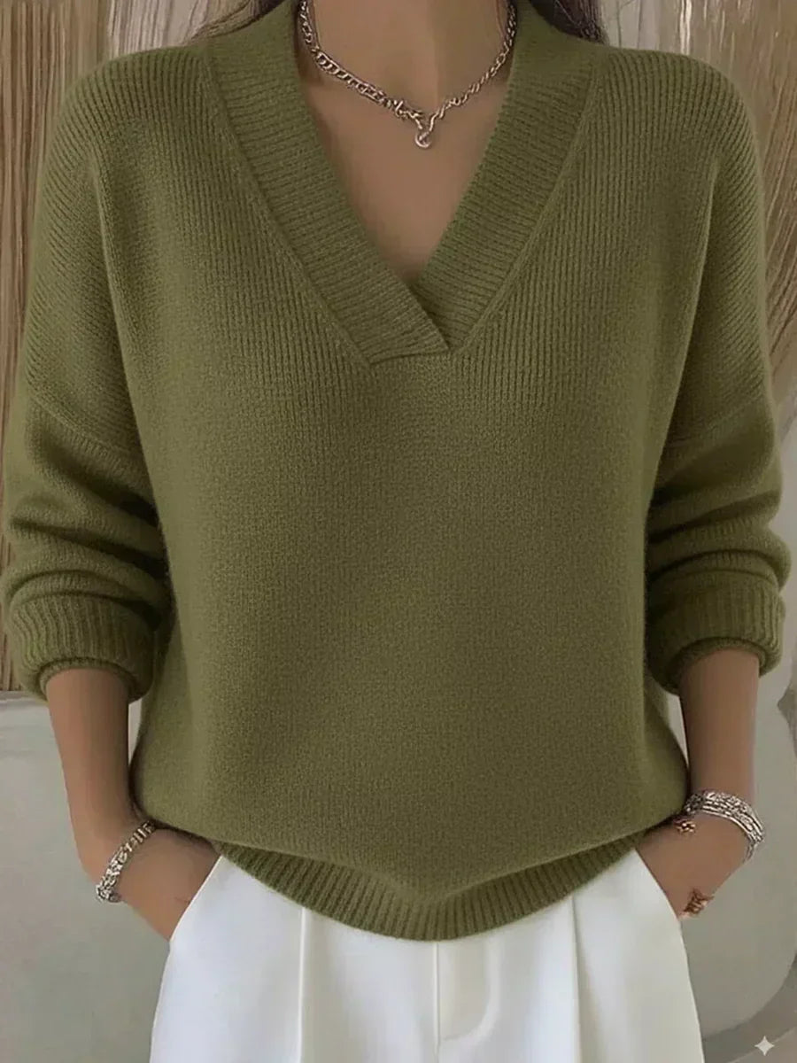 Viola | Maglione Ampio con Scollo a V