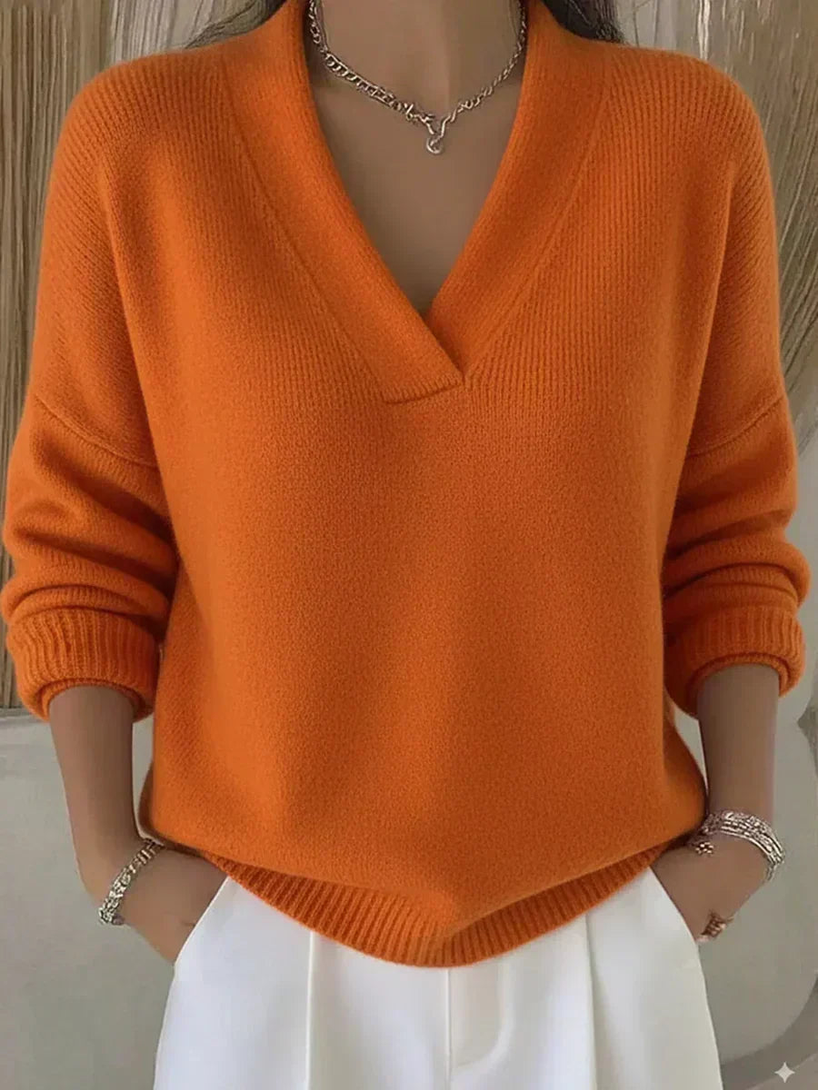 Viola | Maglione Ampio con Scollo a V