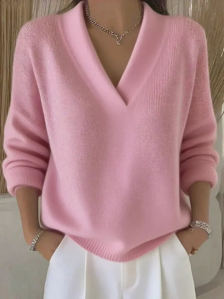 Viola | Maglione Ampio con Scollo a V