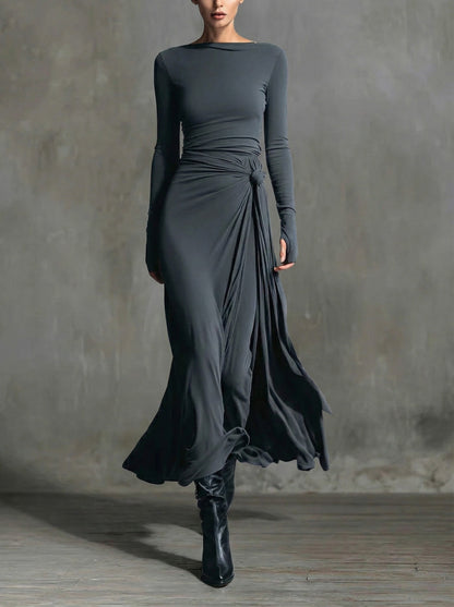Naomie | Maxikleid mit seitlicher Schleife