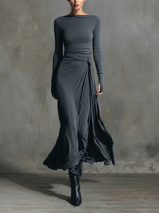 Nella | Abito Maxi con Nodo Laterale