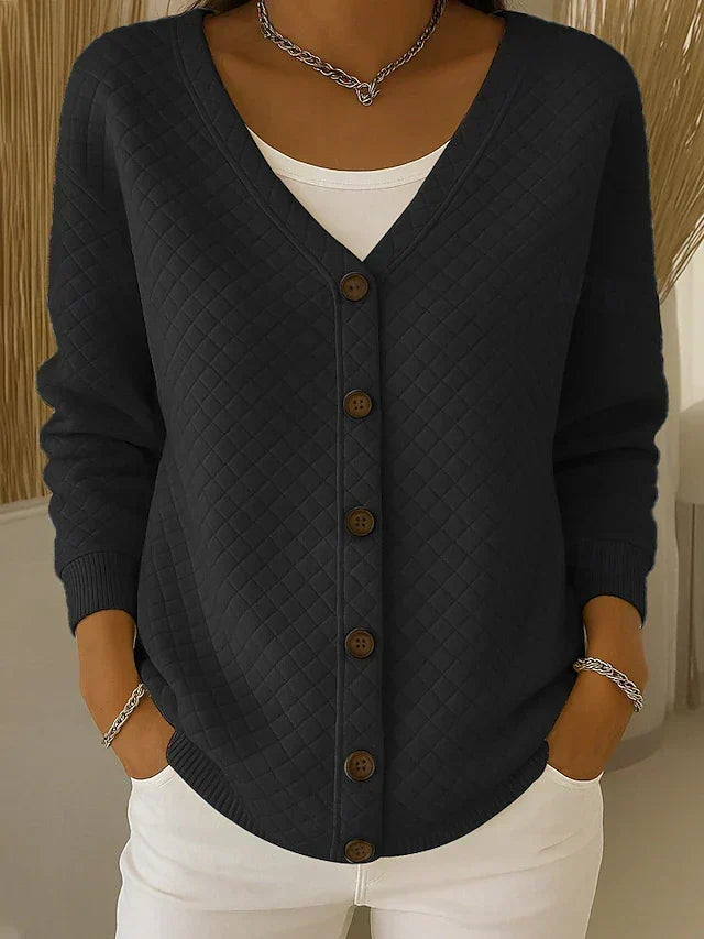 Lea | Giacca in Maglia Trapuntata con Bottoni