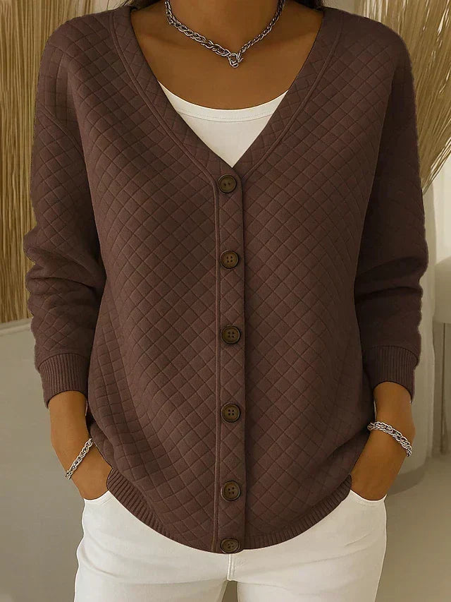 Lea | Giacca in Maglia Trapuntata con Bottoni
