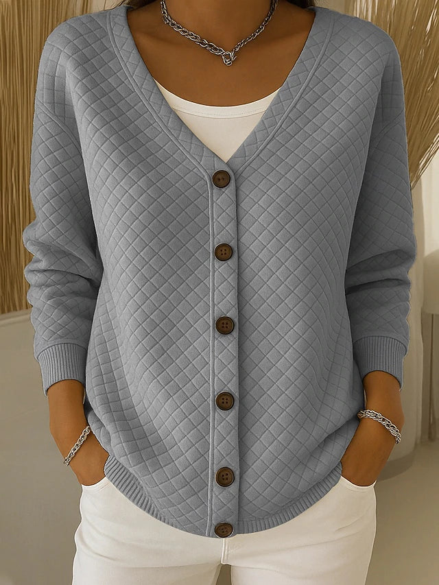 Lea | Giacca in Maglia Trapuntata con Bottoni