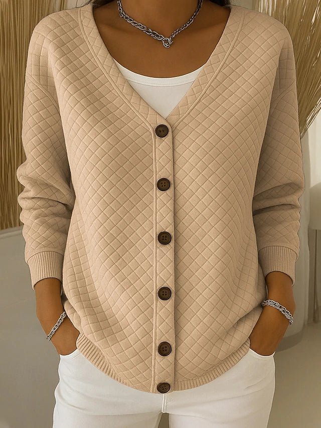 Lea | Giacca in Maglia Trapuntata con Bottoni
