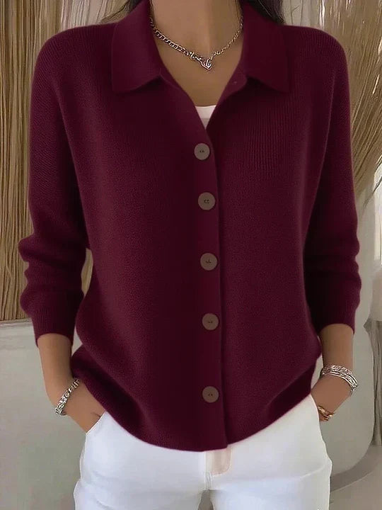 Giuseppina | Giacca in Maglia con Collo e Bottoni