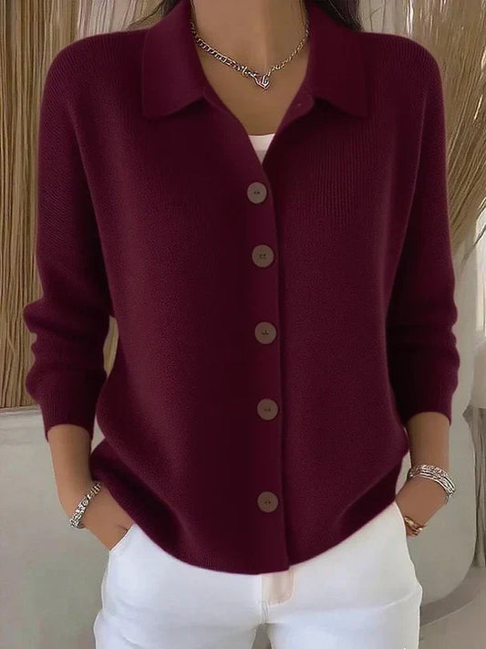 Giuseppina | Giacca in Maglia con Collo e Bottoni