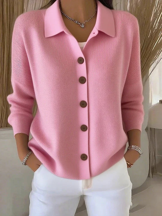 Giuseppina | Giacca in Maglia con Collo e Bottoni