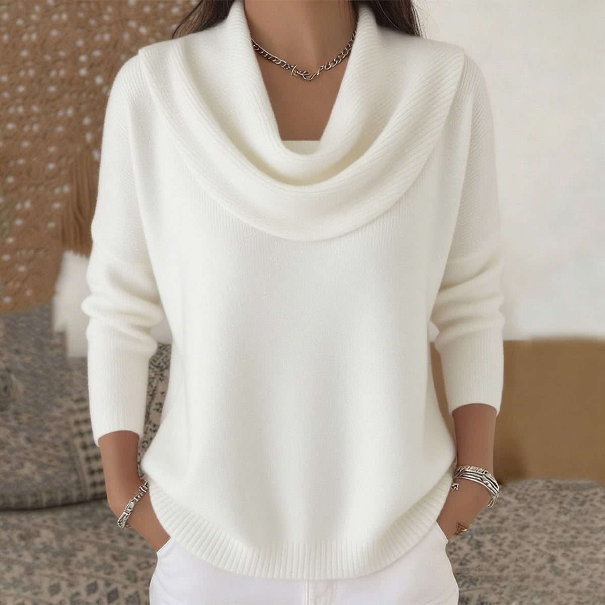 Giada | Maglione con Collo Drappeggiato