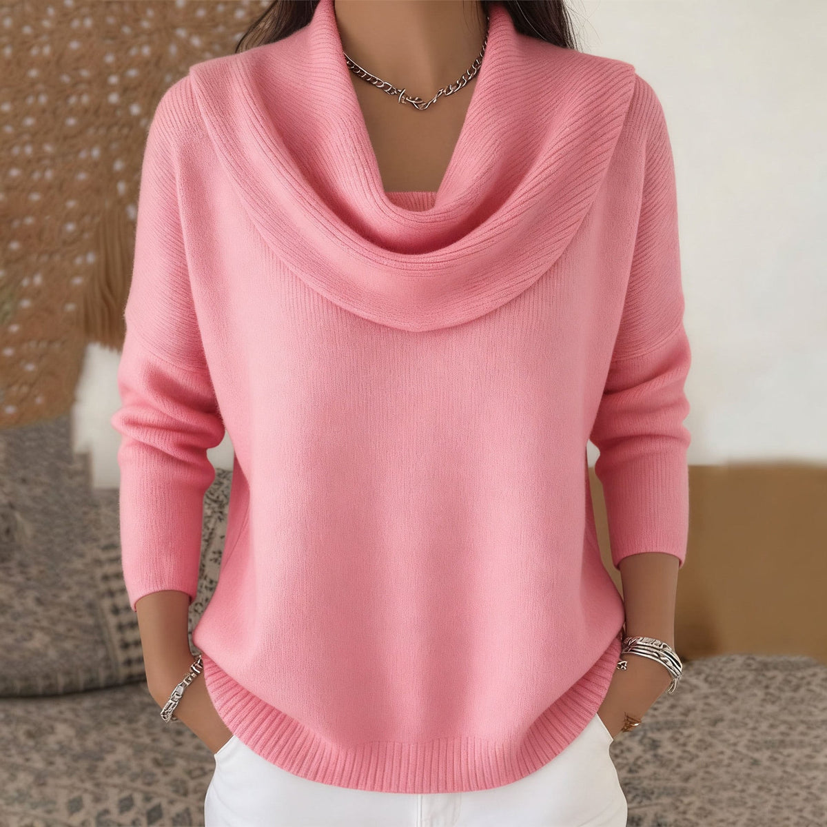Giada | Maglione con Collo Drappeggiato